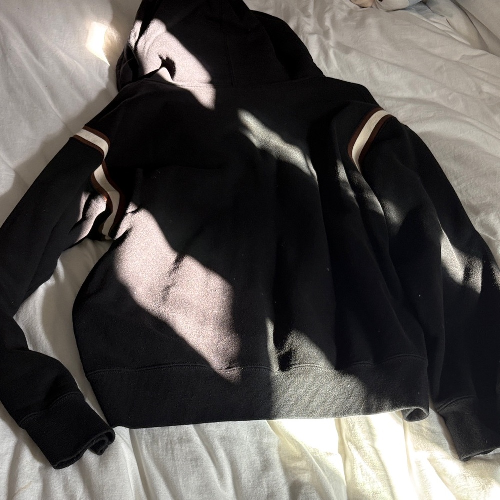 Supreme Jet Sleeve Black and Teal Zip-Up Hoodie SS2019 - Picture 4 of 4